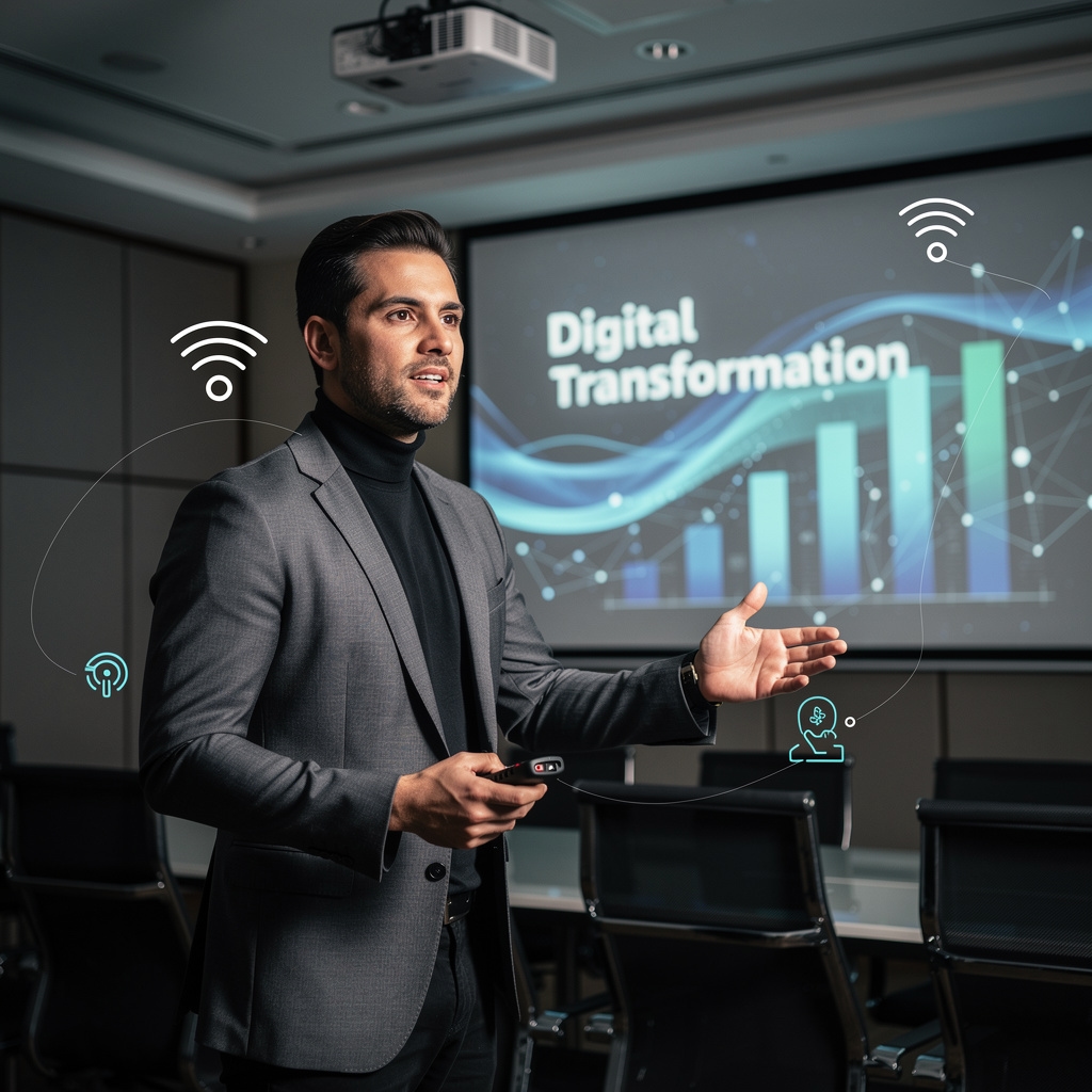 Presentación en vivo de webinar sobre tecnología digital para empresas